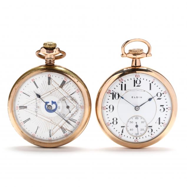 TWO VINTAGE OPEN FACE POCKET