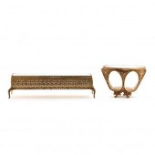 TWO VINTAGE ORMOLU BRASS MOUNT