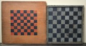 TWO VINTAGE PAINTED CHECKER BO