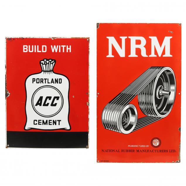 TWO VINTAGE PORCELAIN ADVERTISING