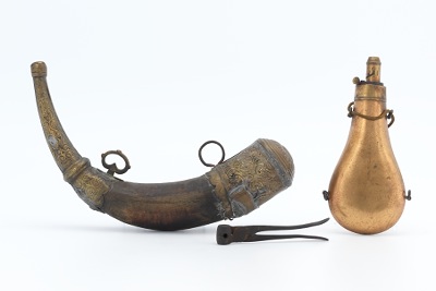 Two Vintage Powder Horns and
