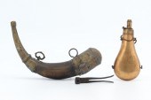 Two Vintage Powder Horns and C