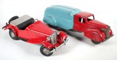 TWO VINTAGE PRESSED STEEL TOY