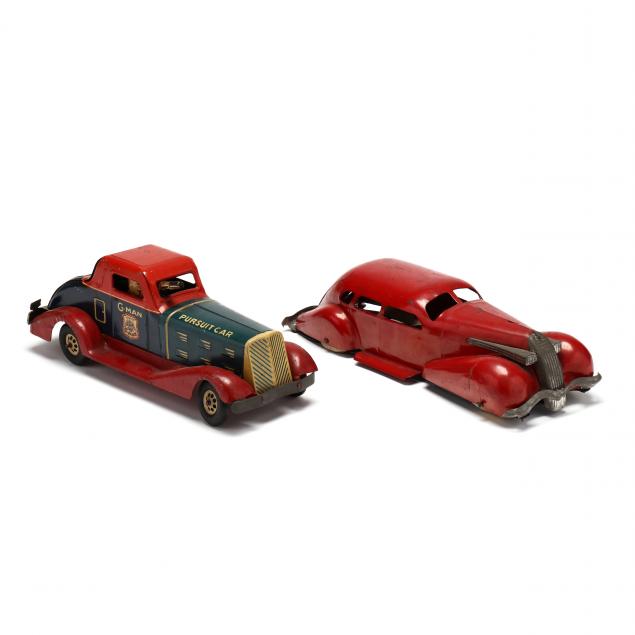 TWO VINTAGE PRESSED STEEL TOY