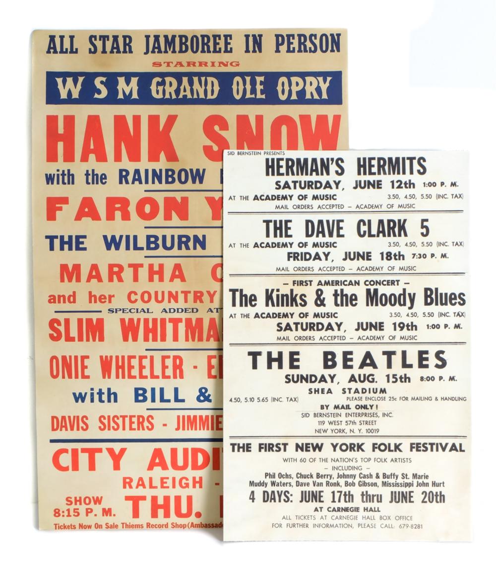 TWO VINTAGE PROMOTIONAL CONCERT