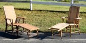 Two vintage rattan chaise loun