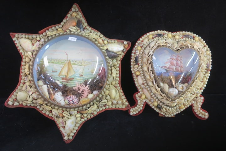 TWO VINTAGE SAILORS' VALENTINE