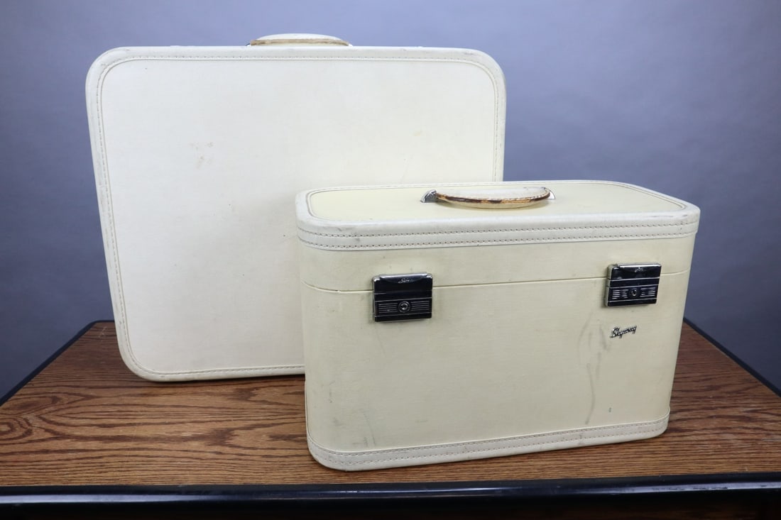 TWO VINTAGE SKYWAY LUGGAGE, TRAIN