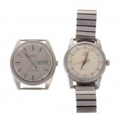 TWO VINTAGE STAINLESS STEEL OM