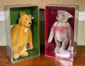 Two vintage Steiff bears in or