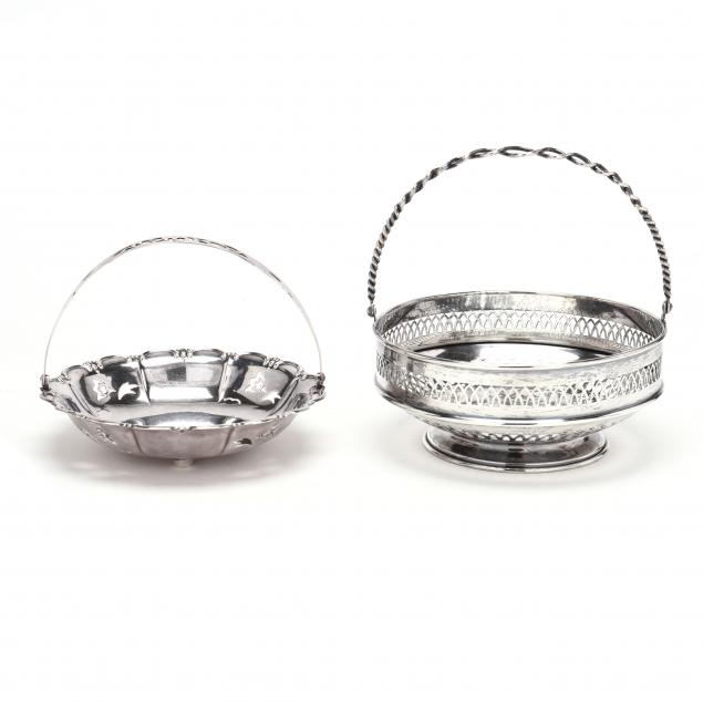 TWO VINTAGE STERLING SILVER BASKETS