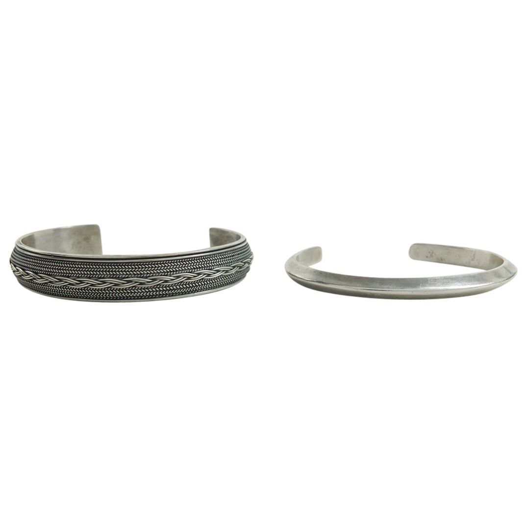 TWO VINTAGE STERLING SILVER CUFF