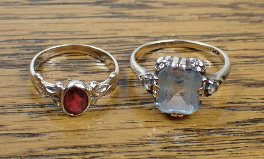TWO VINTAGE TEN KARAT YELLOW GOLD