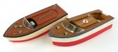TWO VINTAGE TOY BOATS BATTERY