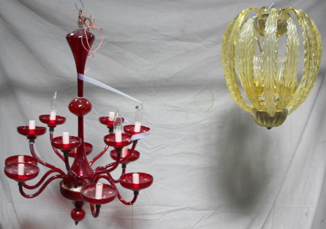 Two Vintage Venetian Chandeliers.