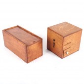 TWO VINTAGE WOOD BOXES: EDISON