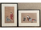 Two vintage woodblock prints o