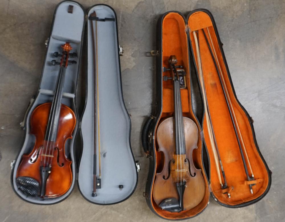 TWO VIOLINS, EACH IN CARRYING