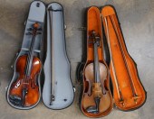 TWO VIOLINS, EACH IN CARRYING