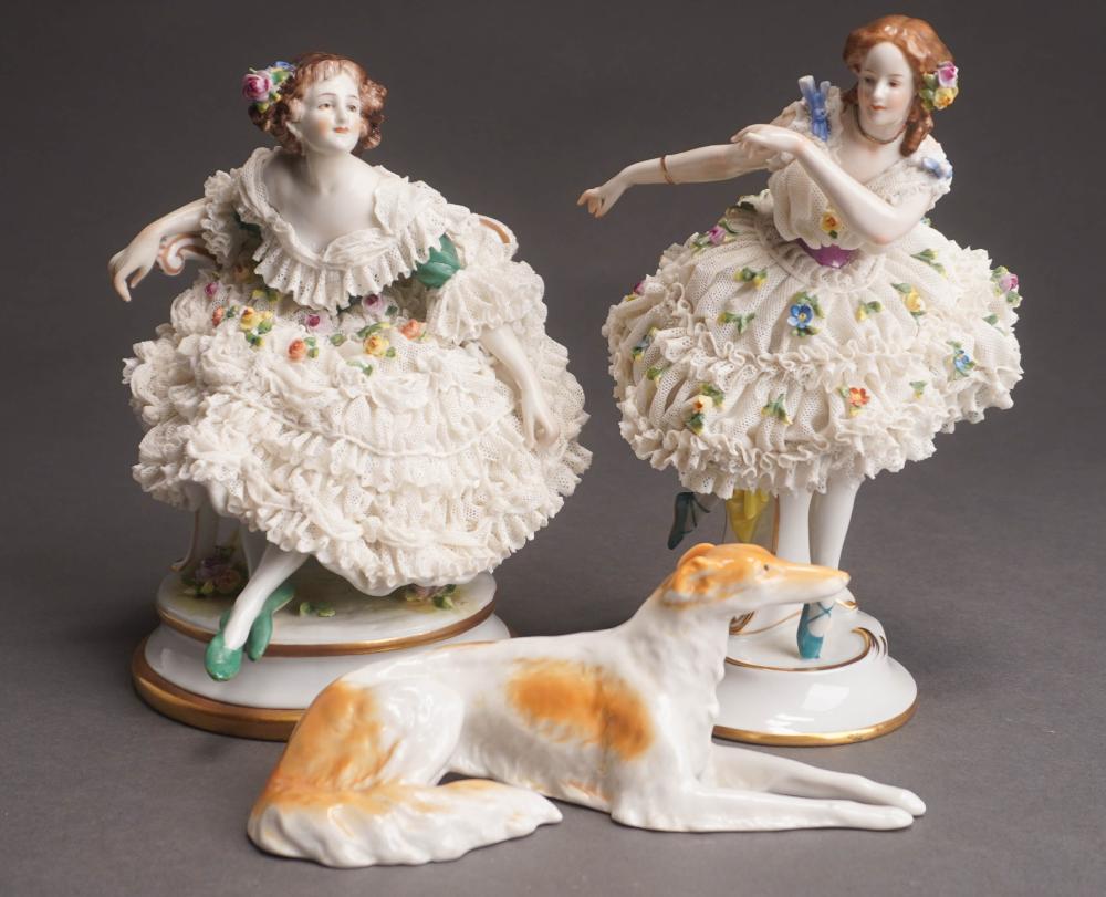 TWO VOLKSTEDT GERMAN PORCELAIN LACE