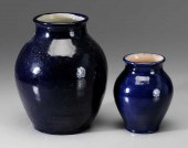 Two W. B. Stephen Blue-Glazed