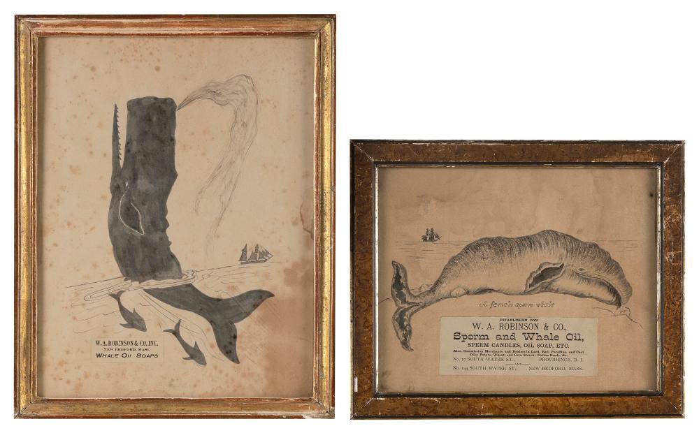 TWO W.A. ROBINSON & CO. WHALE OIL