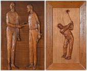 TWO WADE MARTIN CARVED WOOD PL