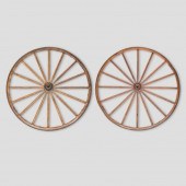 TWO WAGON WHEELSTwo wooden wag