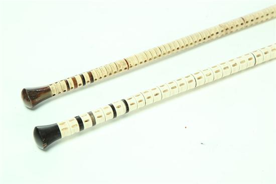 TWO WALKING STICKS.  American or