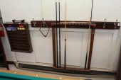 TWO WALL-MOUNT POOL TABLE ACCE