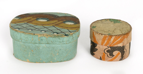 Two wallpaper boxes 19th c. one