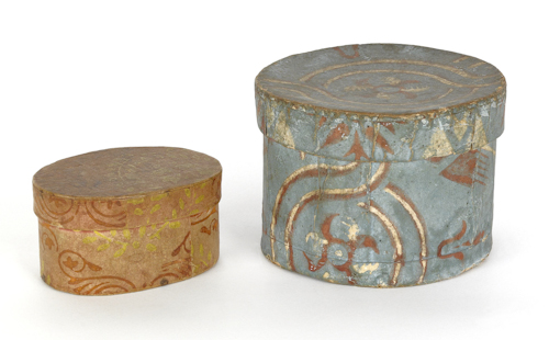 Two wallpaper boxes early 19th c.