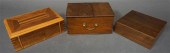 TWO WALNUT HUMIDORS AND WOOD B