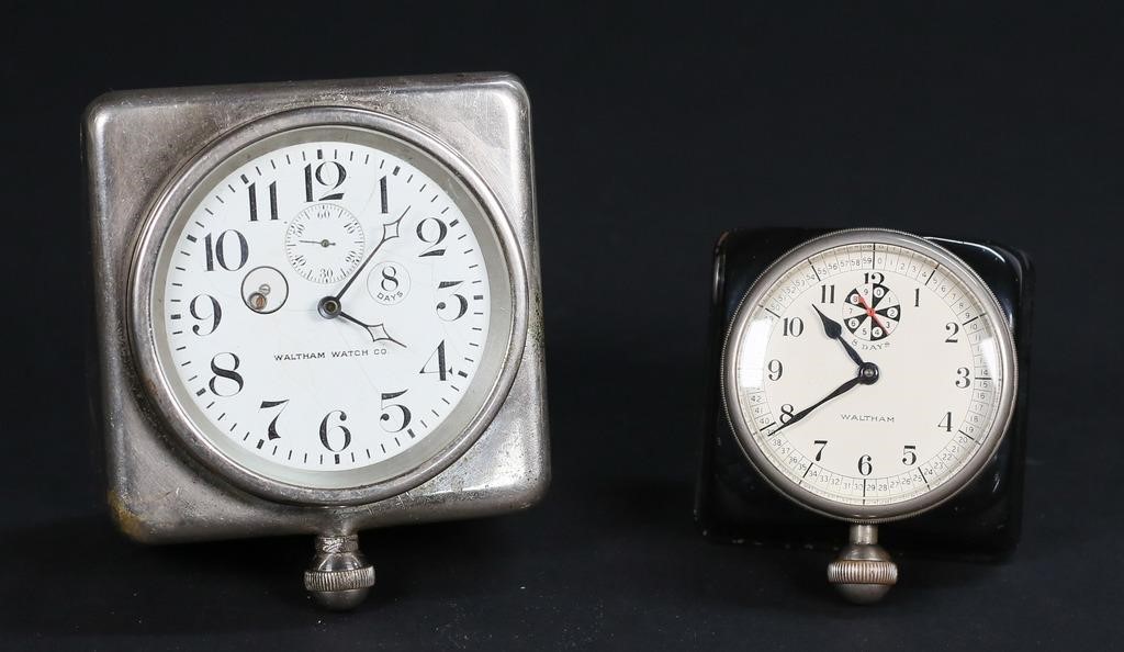 TWO WALTHAM CAR CLOCKSTwo Waltham 8