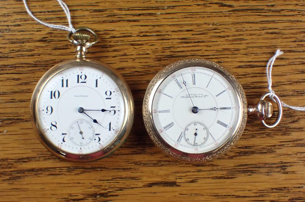 TWO WALTHAM OPEN FACE POCKET