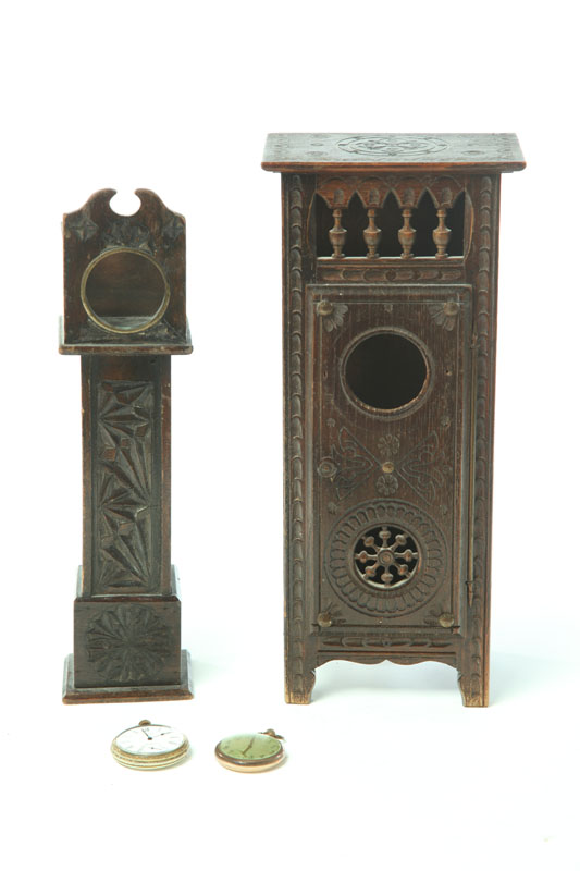 TWO WATCH HUTCHES.  American or