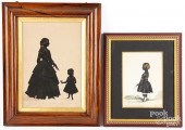 TWO WATERCOLOR AND CUTWORK SIL