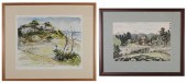 TWO WATERCOLOR LANDSCAPESTWO W