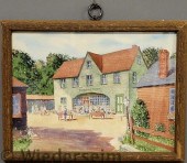 Two watercolor paintings in on