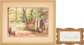 TWO WATERCOLOR PAINTINGS, SIR
