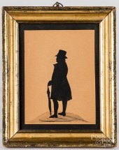 TWO WATERCOLOR SILHOUETTES, 19