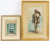 TWO WATERCOLOR WORKSTwo waterc