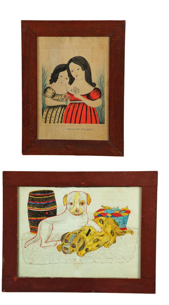 TWO WATERCOLORS (AMERICAN  2ND