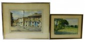 TWO WATERCOLORS, FRAMED UNDER