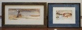 TWO WATERCOLORS OF LANDSCAPES,