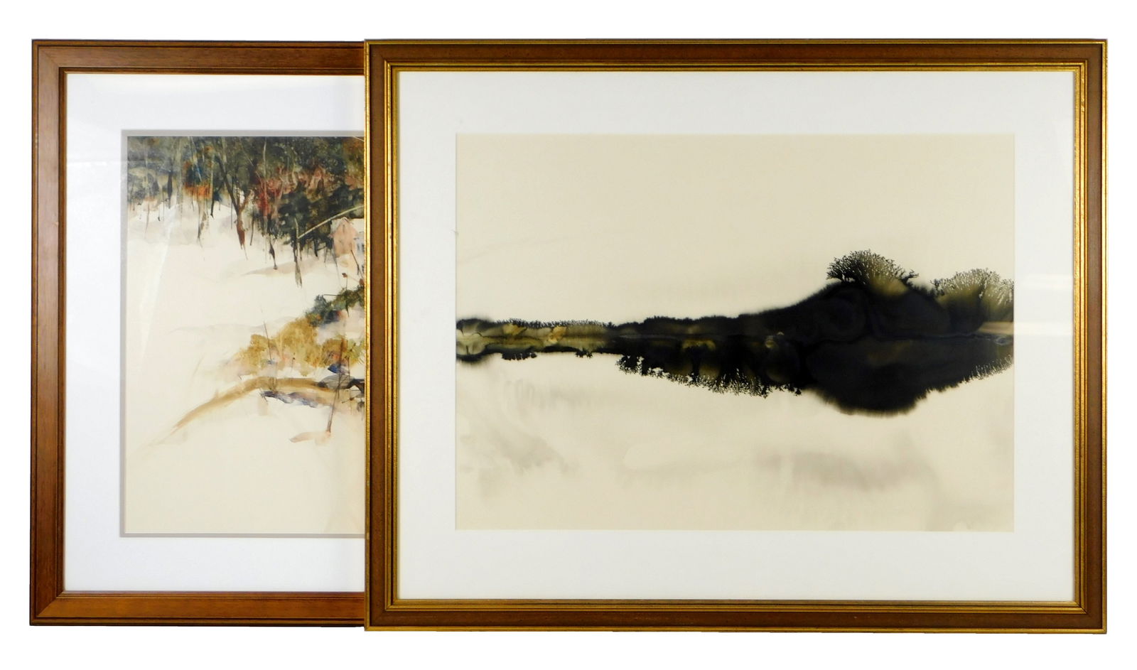 TWO WATERCOLORS ON PAPER, BOTH