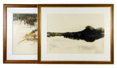 TWO WATERCOLORS ON PAPER, BOTH