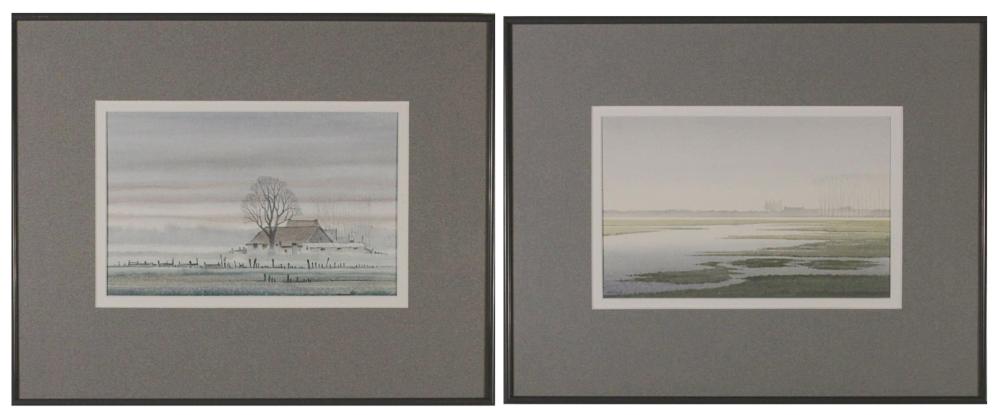 TWO WATERCOLORSTWO WATERCOLORS: Aad