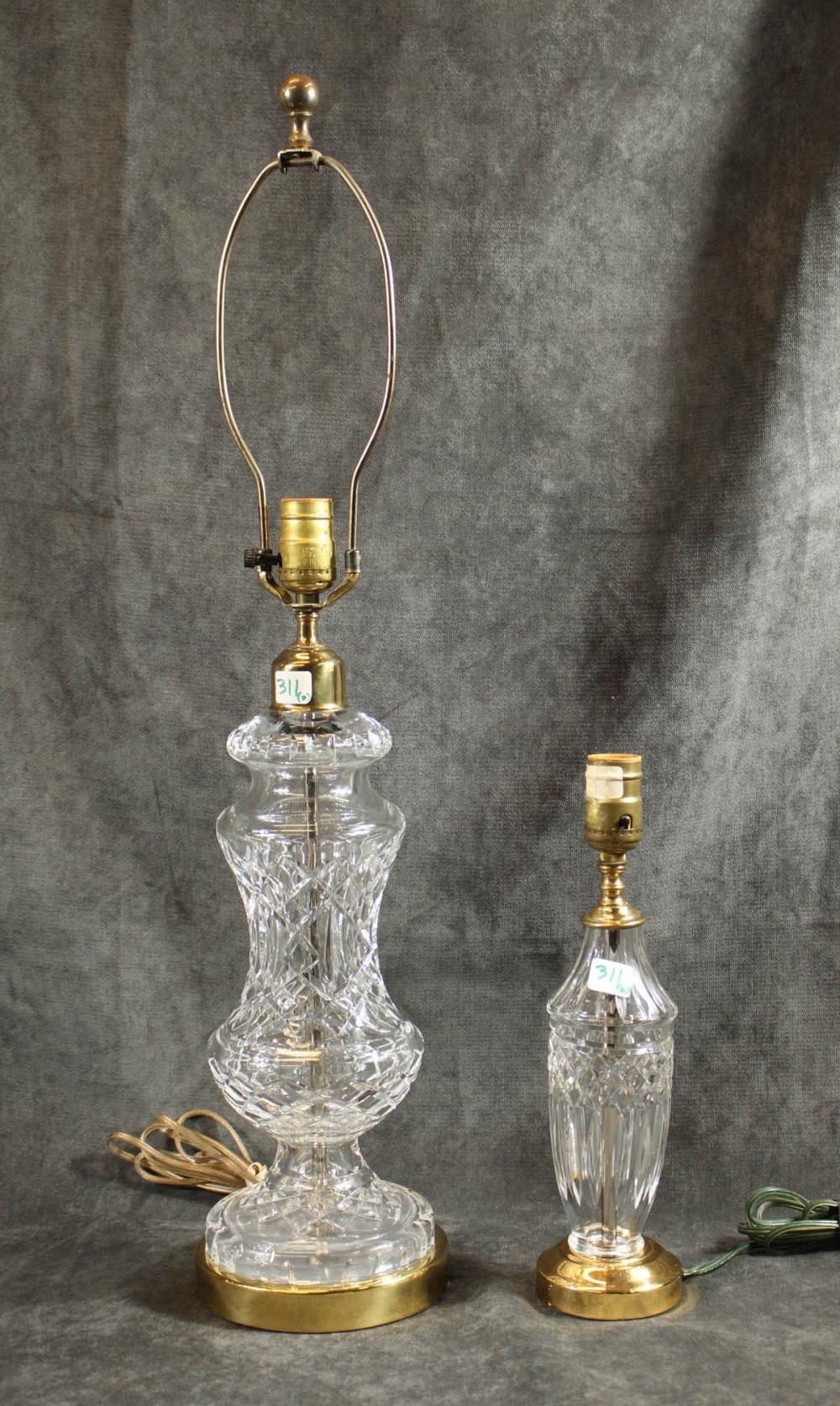 TWO WATERFORD CRYSTAL TABLE