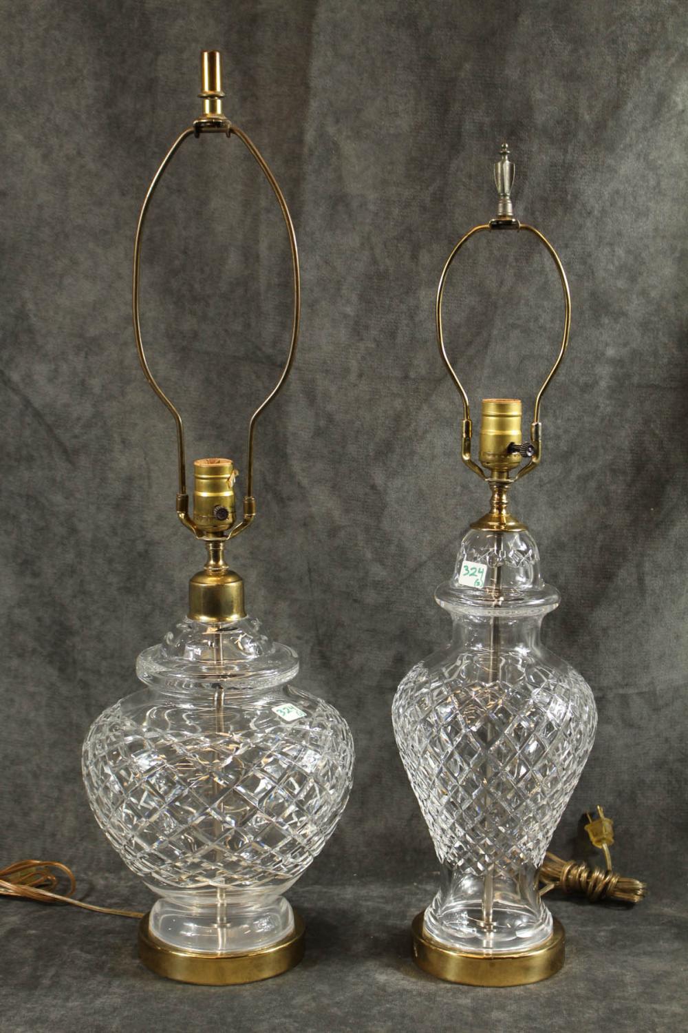 TWO WATERFORD CRYSTAL TABLE